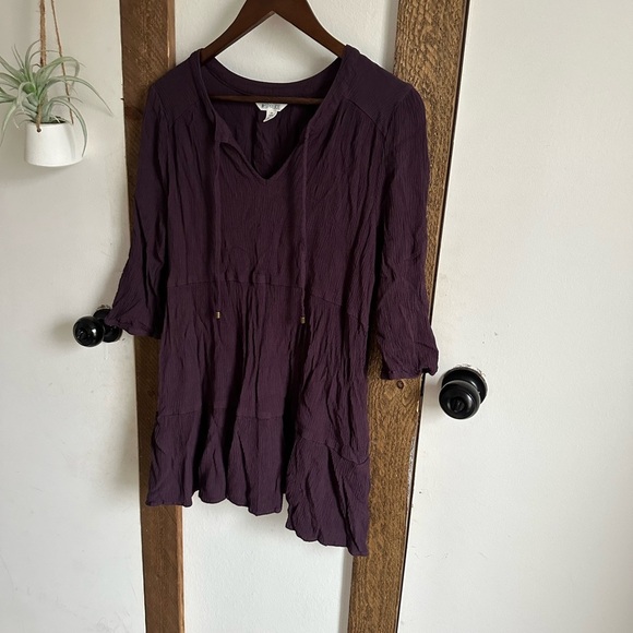 Market & Spruce XXL Petite Women’s Cassi Ruffle Neck Shift Dress with pockets - Picture 7 of 14